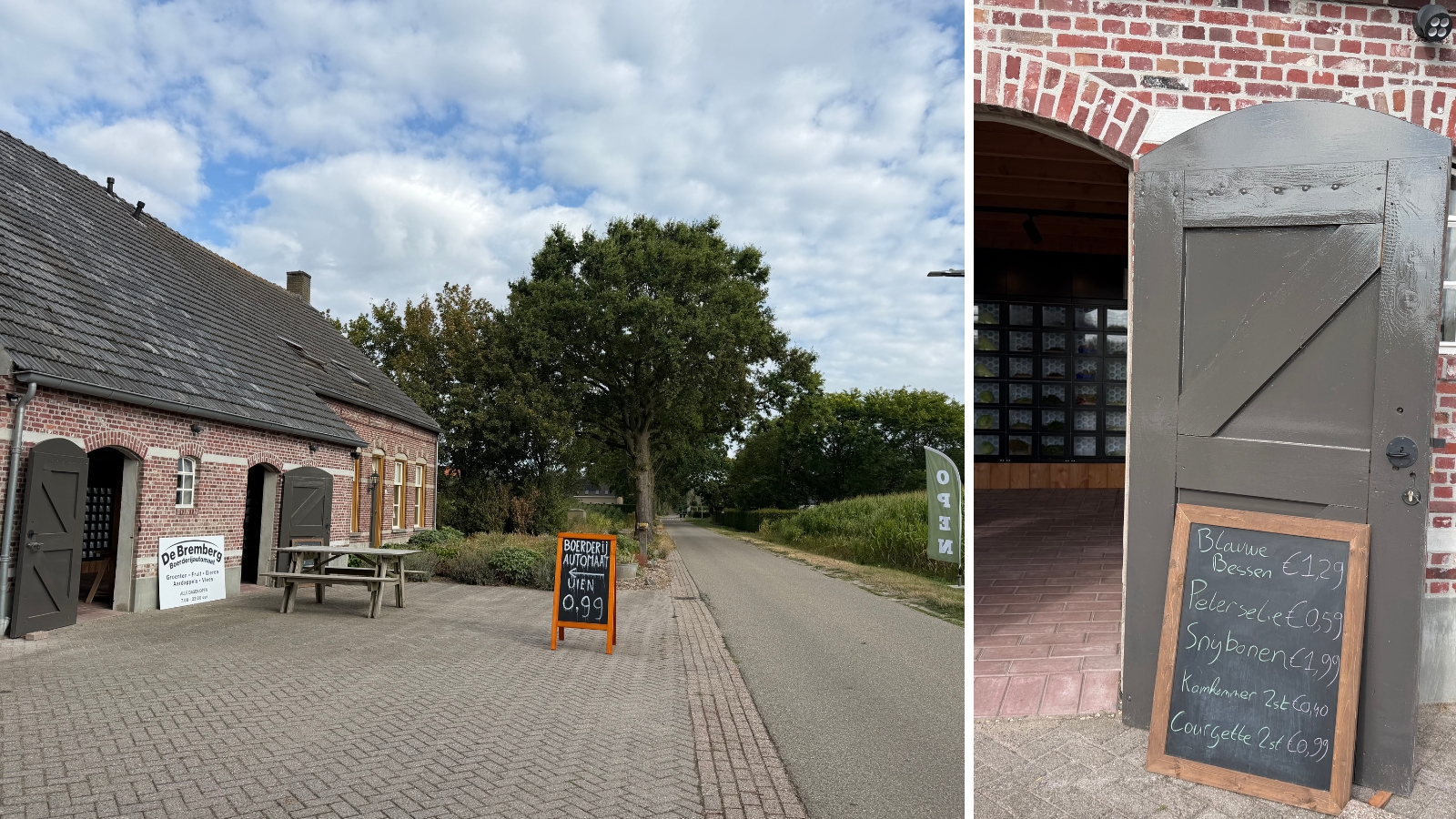 De boerderijautomatiek ligt verscholen in het boerenland tussen Breda en Etten-Leur